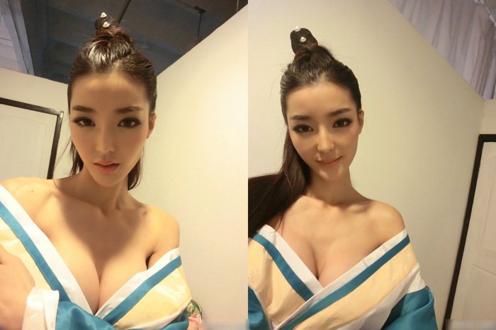 美女模特李颖芝爆乳古装造型自拍