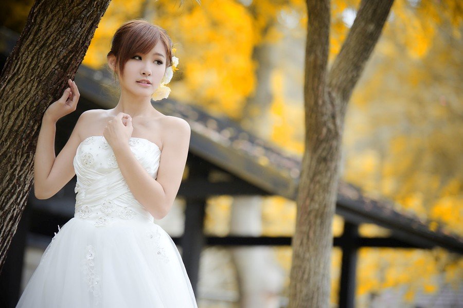 清纯美眉Vika白色婚纱迷人唯美写真