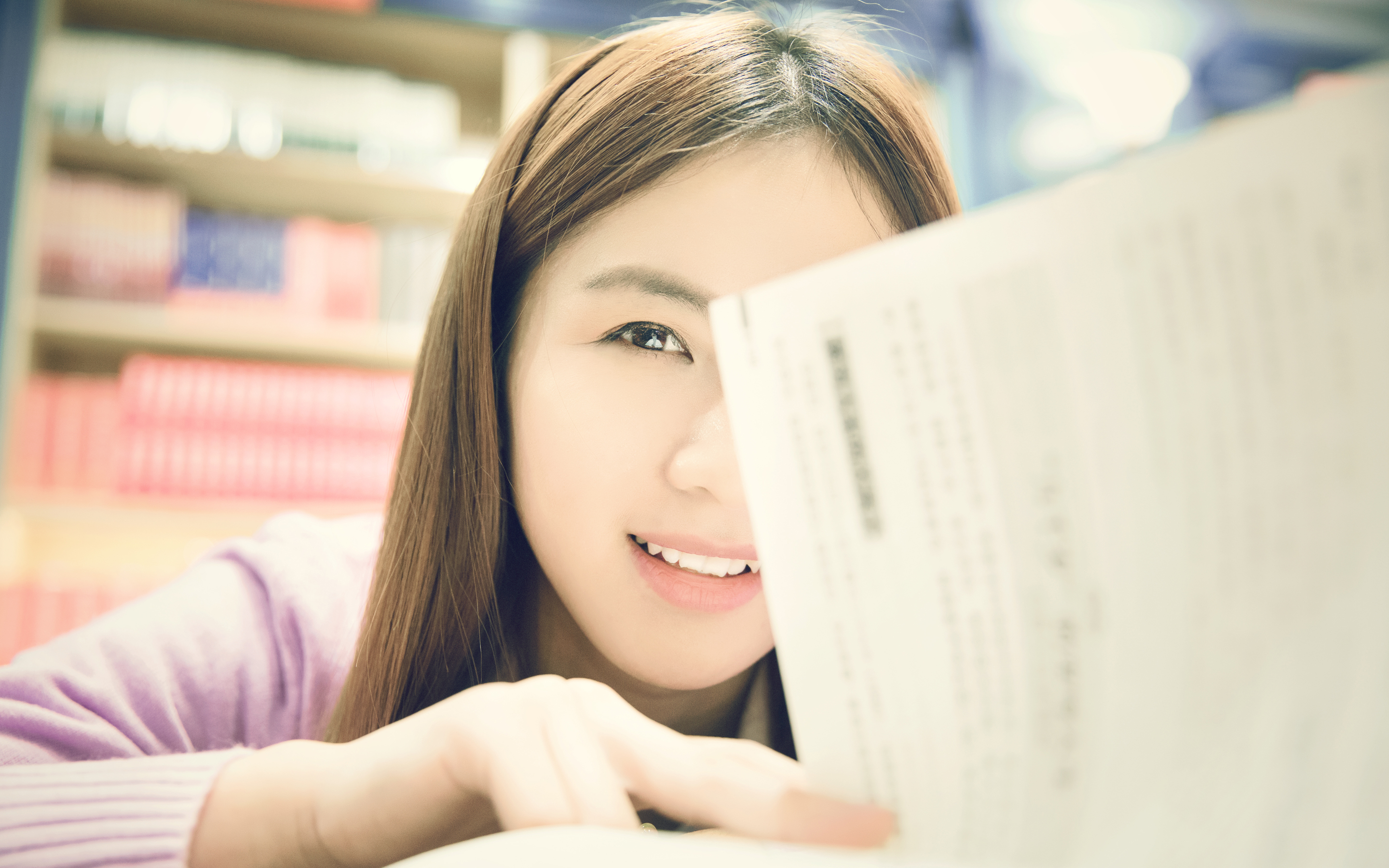 咖啡馆文艺小清新美女电脑壁纸图片