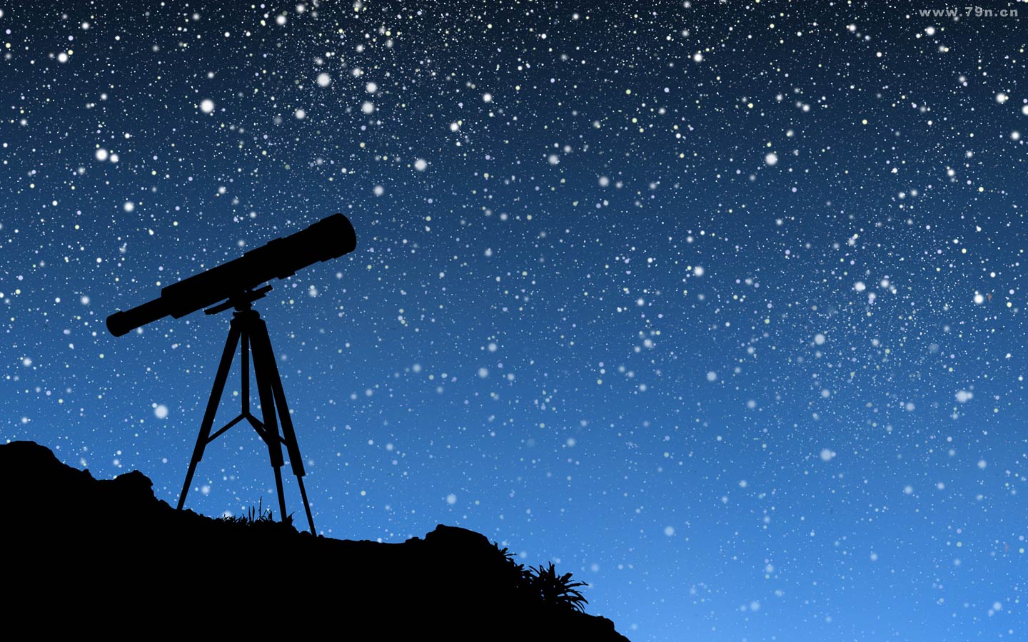 星光闪闪的夜空高清桌面壁纸图片