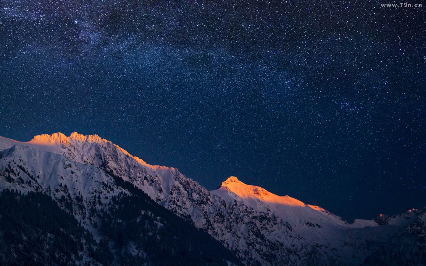 星光闪闪的夜空高清桌面壁纸图片