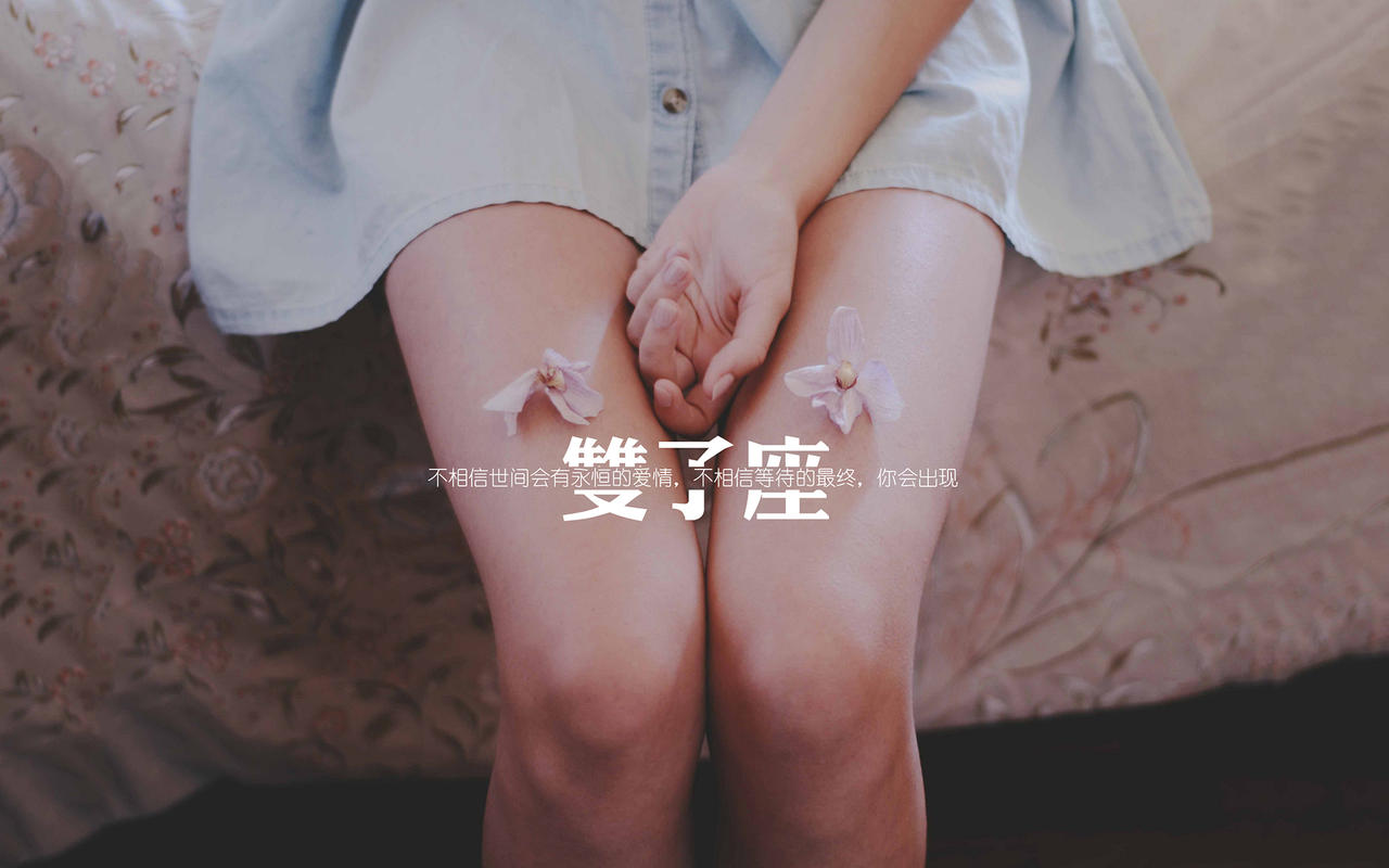 双子座唯美文字电脑桌面壁纸图片