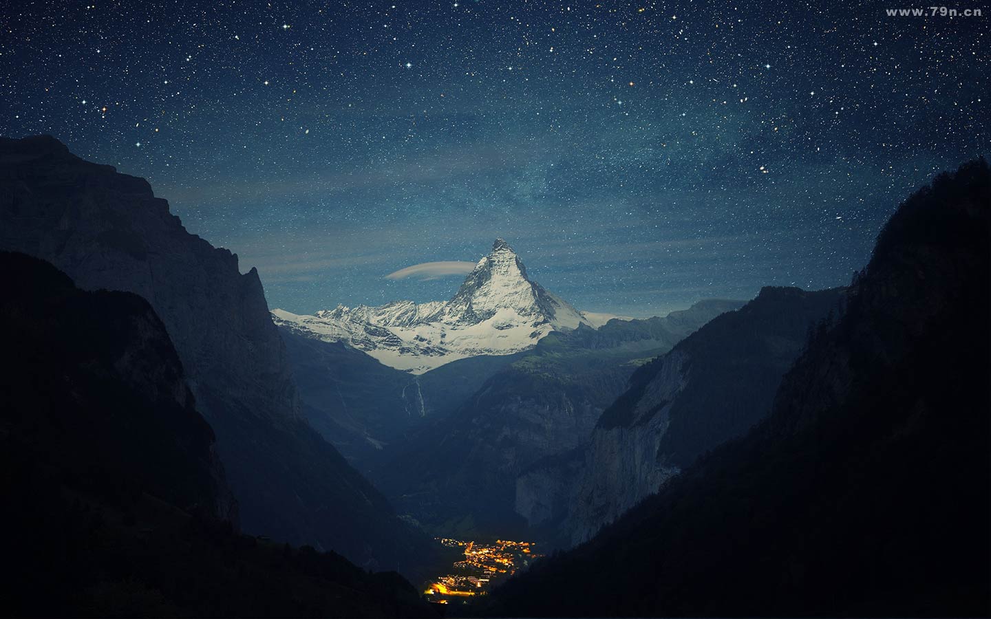 星光闪闪的夜空高清桌面壁纸图片