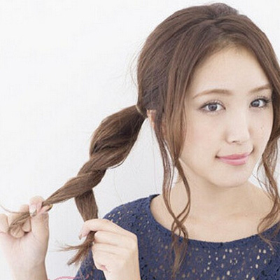 韩式优雅淑女中长式编发图解教程