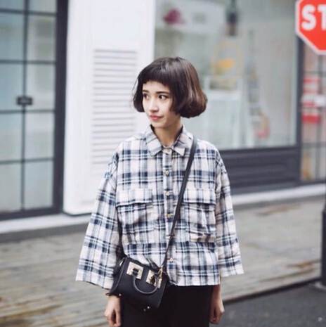 女学生短发内扣发型高清图片精选