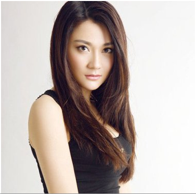 清纯女生中长直发发型图片