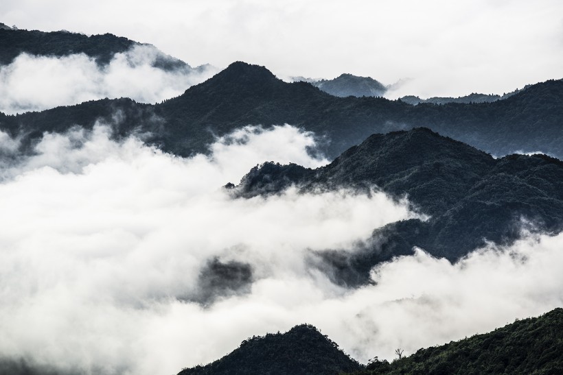 高山上美丽的云海图片