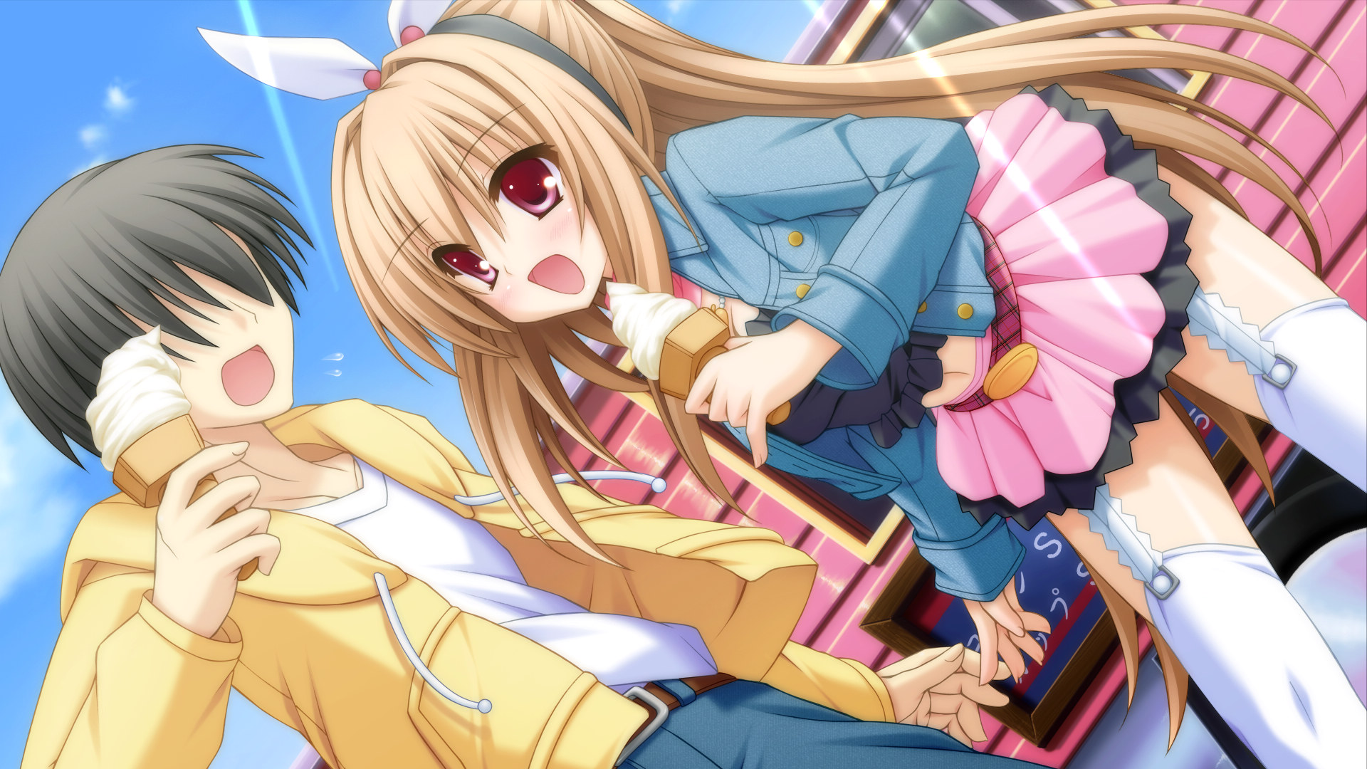 七彩美少女素描高清动漫壁纸