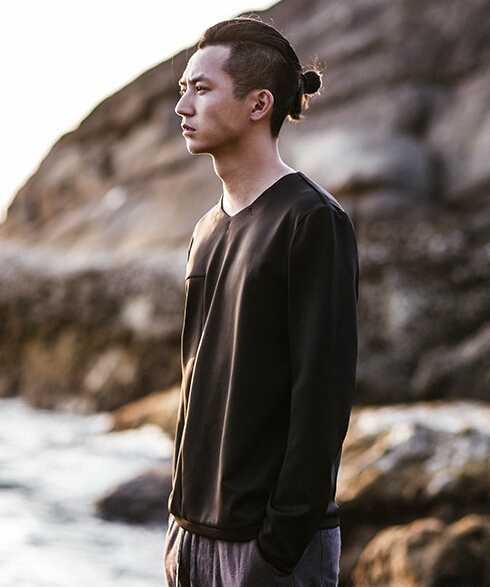 男士背头扎辫子发型图片精选