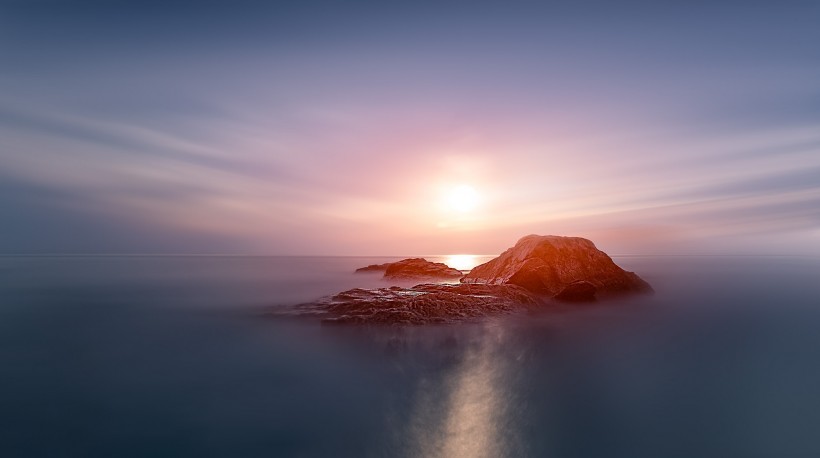 唯美海上日落风景图片大全
