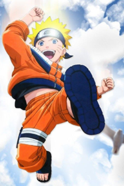 跳跃在天空中的火影忍者鸣人图片